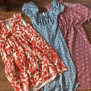 3-pc floral midi dress bundle size S